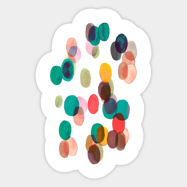 Tropical Relaxing Watercolor Dots Sticker by ninoladesign